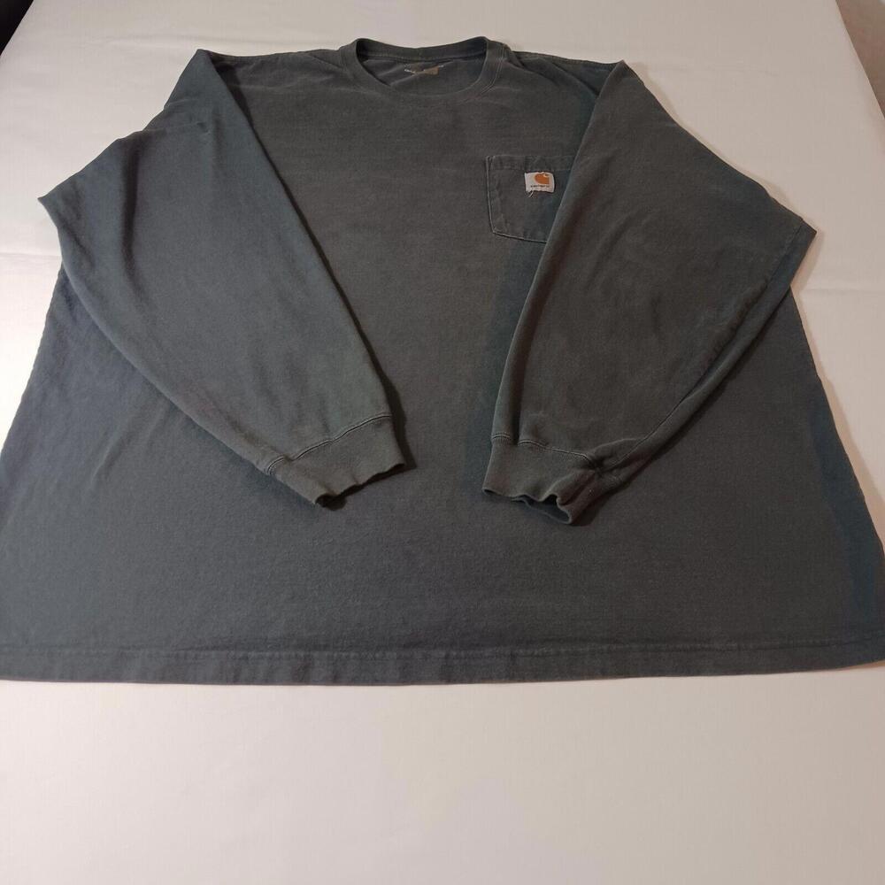 Carhartt Men's Adult 3XL Long Sleeve Pocket Tee K126 BLS Gray Cotton Chest 60"